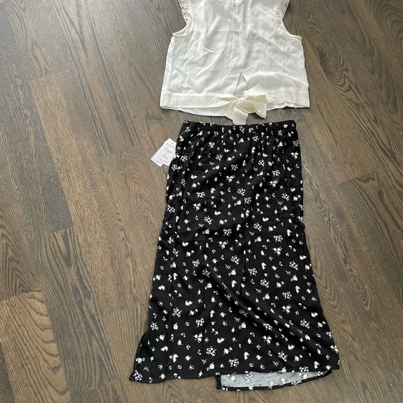 Bohemian peasant top ivory cream medium sleeveless lace bow sleeveless - Picture 2 of 3